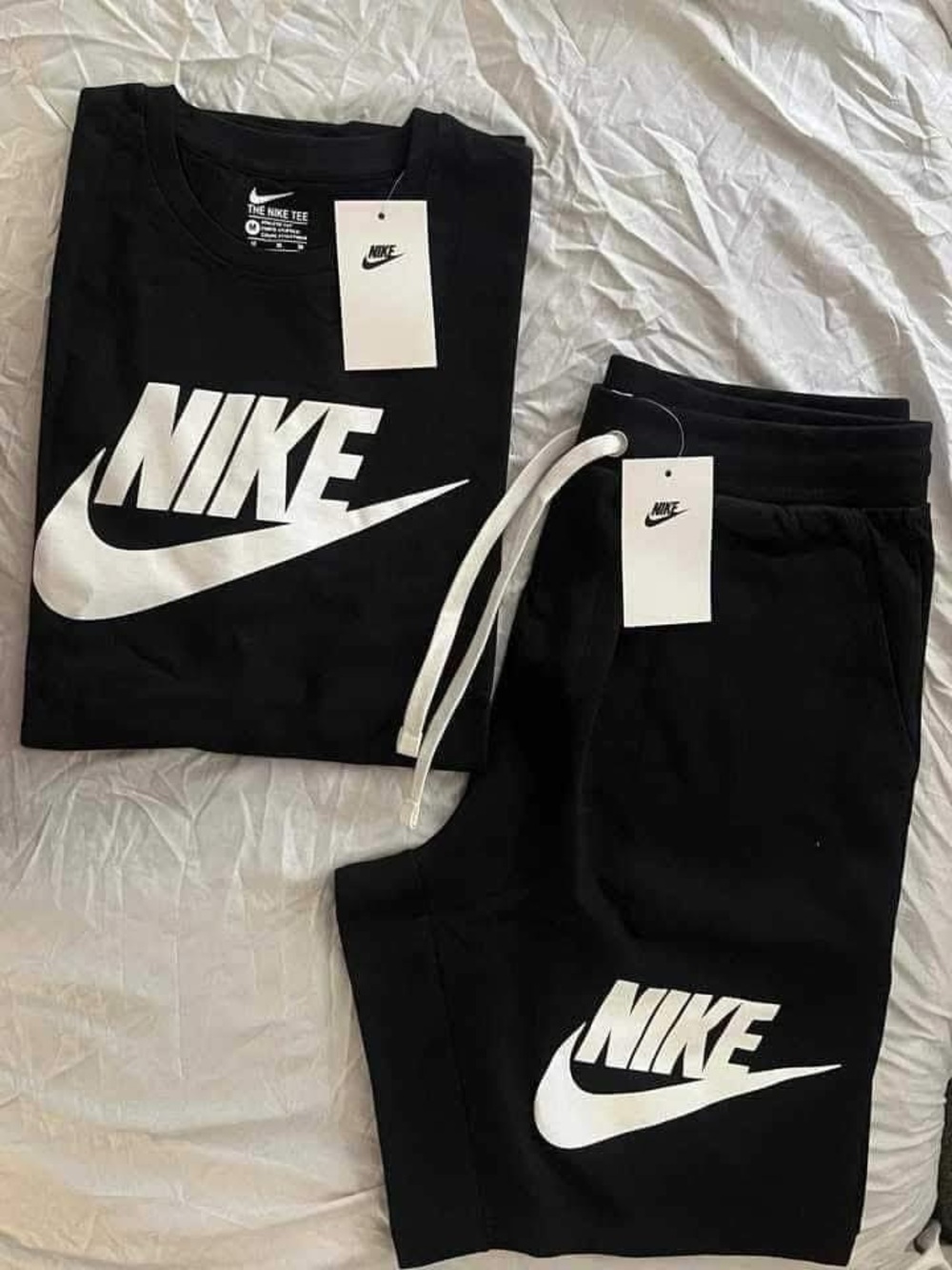 Nike Black and White Logo Tee & Shorts Set